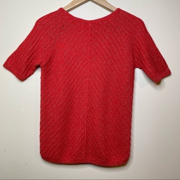 Talbots Orange and Gold Short Sleeve Sweater Size SP - Picture 3 of 5